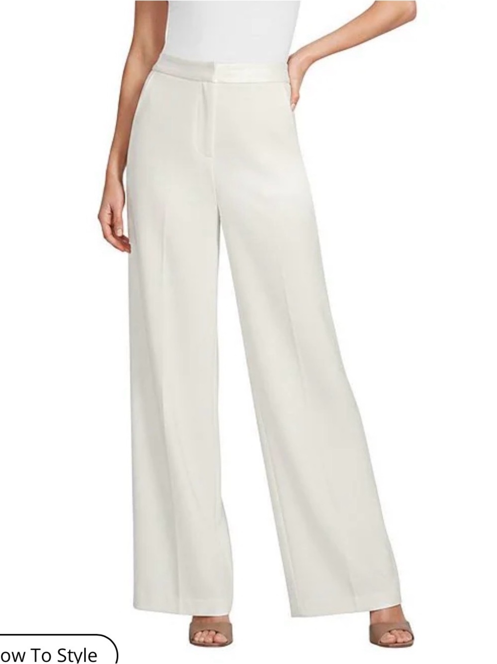 Elliatt Cora Flat Front Wide Leg Pants Cream